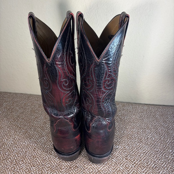 Lucchese 2000 Vintage Black Cherry Western Cowboy Boots Mens Sz 10D Western main image 12